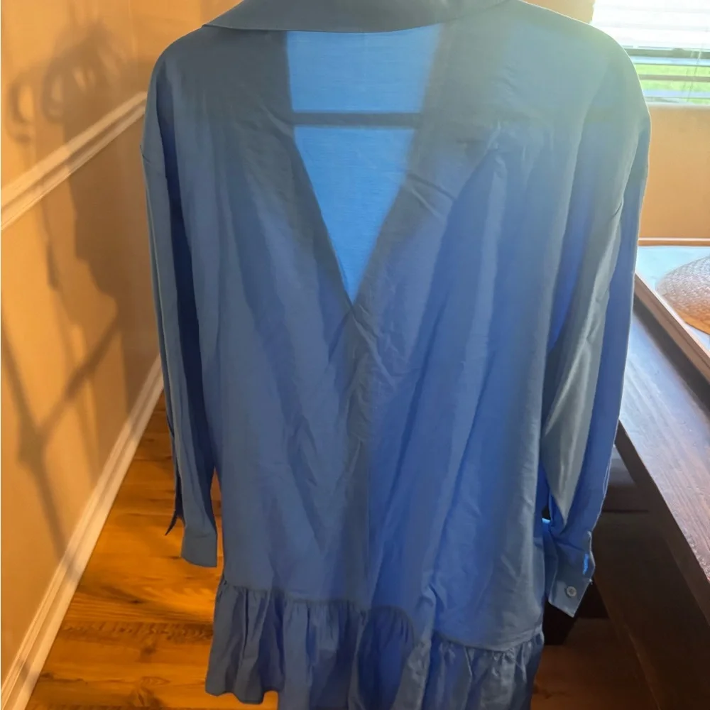 Blue Button-Up Dress - Never Worn - Picture 3 of 3